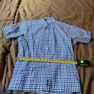 Ben Sherman Blue and White Plaid Men's Shirt